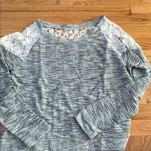 Grey Sweater with lace back